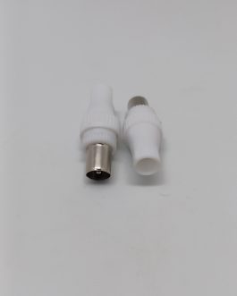 Male TV plug – Plastic White